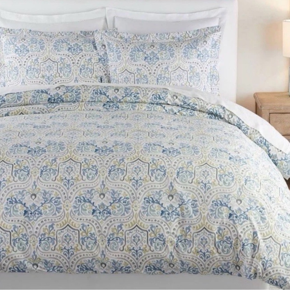 Pottery Barn Jessie  Blue Medallion Scroll Boho